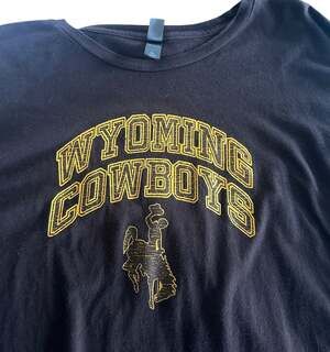 Wyoming Cowboys Women's In The Lead Oversized Charcoal Grey Graphic Tee